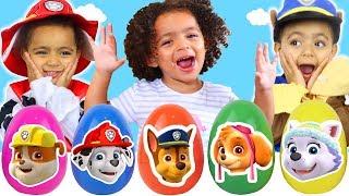 Paw Patrol Surprise Eggs & Open Toys Learn Colors with Leah