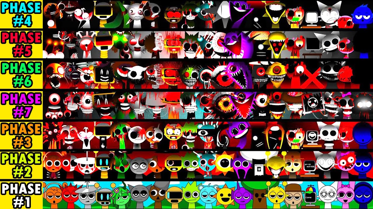 INCREDIBOX SPRUNKI PHASE 1-7 All character together (MIX PHASE 1-7 in ...