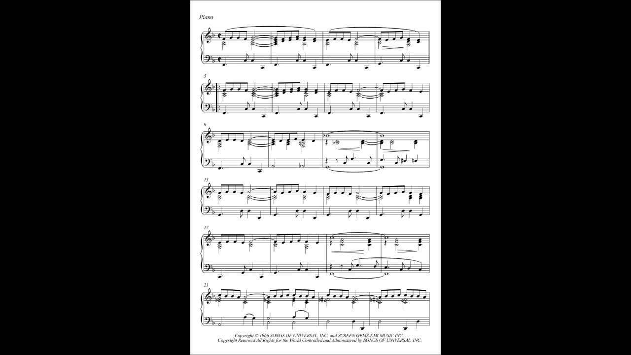 Strangers In The Night piano music score violin piano download