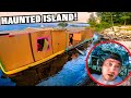 BOX FORT House Boat On A LAKE! Exploring Haunted Island Cardboard Boat (24 Hour Challenge)