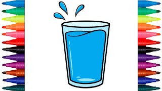 How to Draw a Cute 💦Glass of Water,💧💧 Drawing cute things 💥