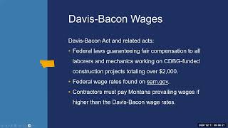 Community Development Block Grant Administration Training: Labor Standards