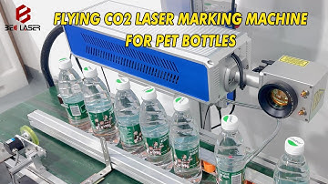 Online flying CO2 laser marking machine for PET bottle date code marking