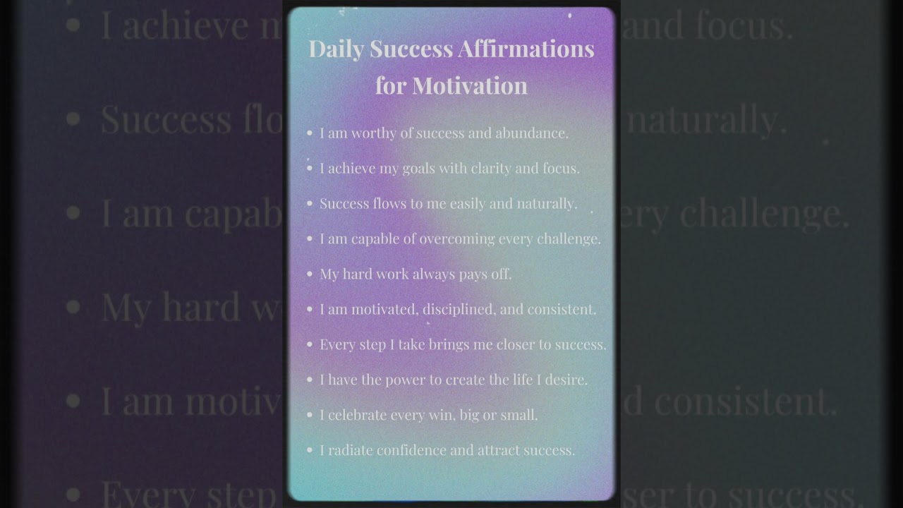 Daily affirmations that’s helped keep me in the end state 💕