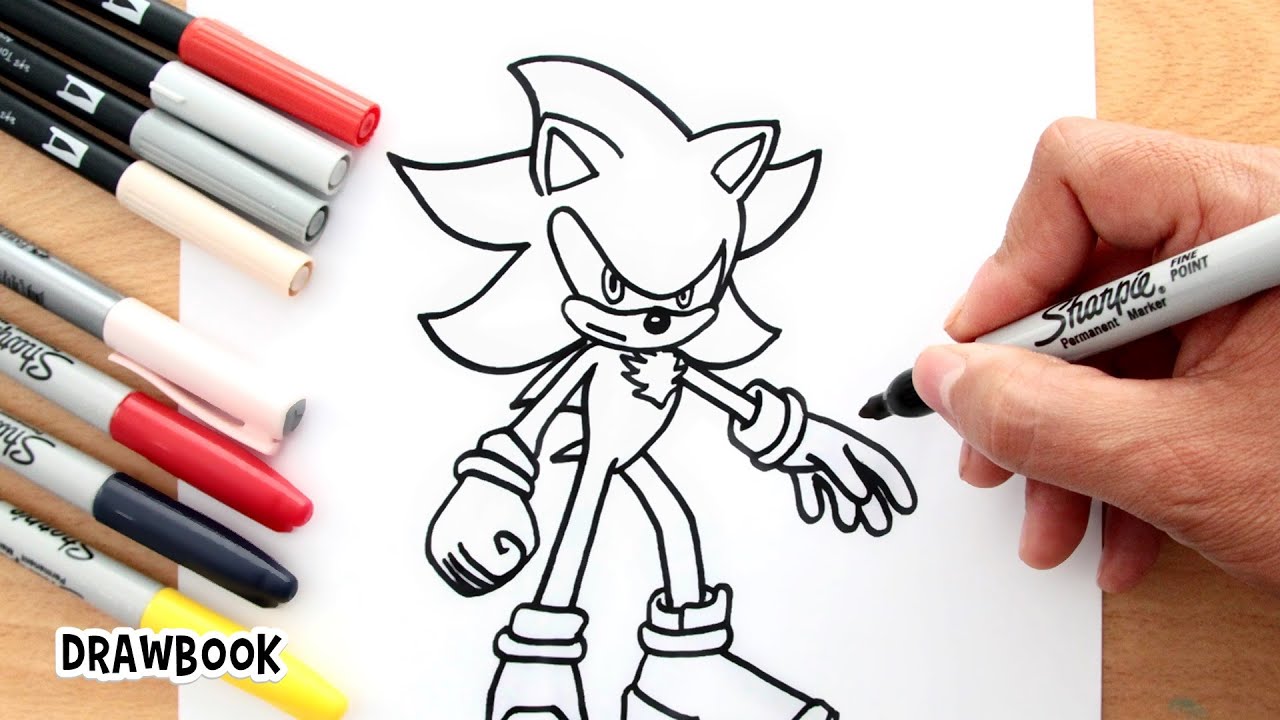 Como DESENHAR o SUPER SHADOW - Como DIBUJAR a SUPER SHADOW - How to DRAW  SUPER SHADOW - SONIC 