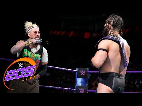 Enzo Amore kicks WWE Cruiserweight Champion Neville where it counts: WWE 205 Live, Sept. 19. 2017