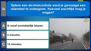 rijbewijs theorie examen belgie 2024 - Alcohol en afleiding