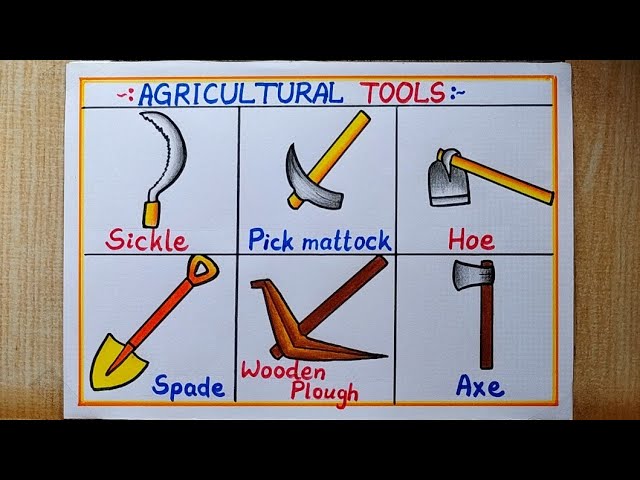 traditional agricultural tools with names