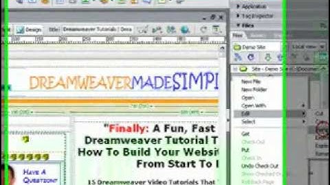 Tutorial On Organizing Files In Dreamweaver
