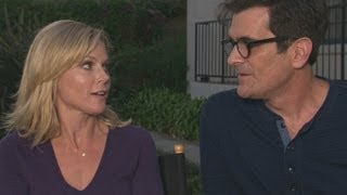 Modern Family: Julie Bowen and Ty Burrell on set interview in LA