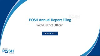 POSH Annual Report Filing with District Officer webinar by eLearnPOSH.com
