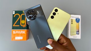 Tecno Spark 20 Pro + Vs Samsung Galaxy A25. Full Comparison.