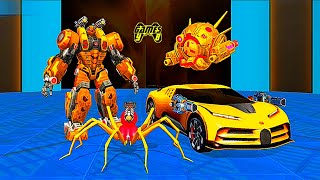 Spider Car Robot Transforming Game 2021: Yellow Space Robot Wars #2 - Android Gameplay screenshot 2