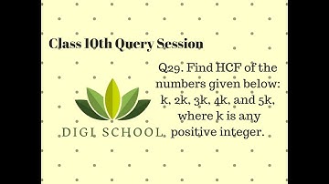 Find HCF of the numbers given below: k, 2k, 3k, 4k, and 5k,  where k is any positive integer