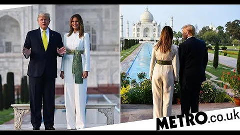 Donald and Melania Trump look loved-up and happy during trip to Taj Mahal