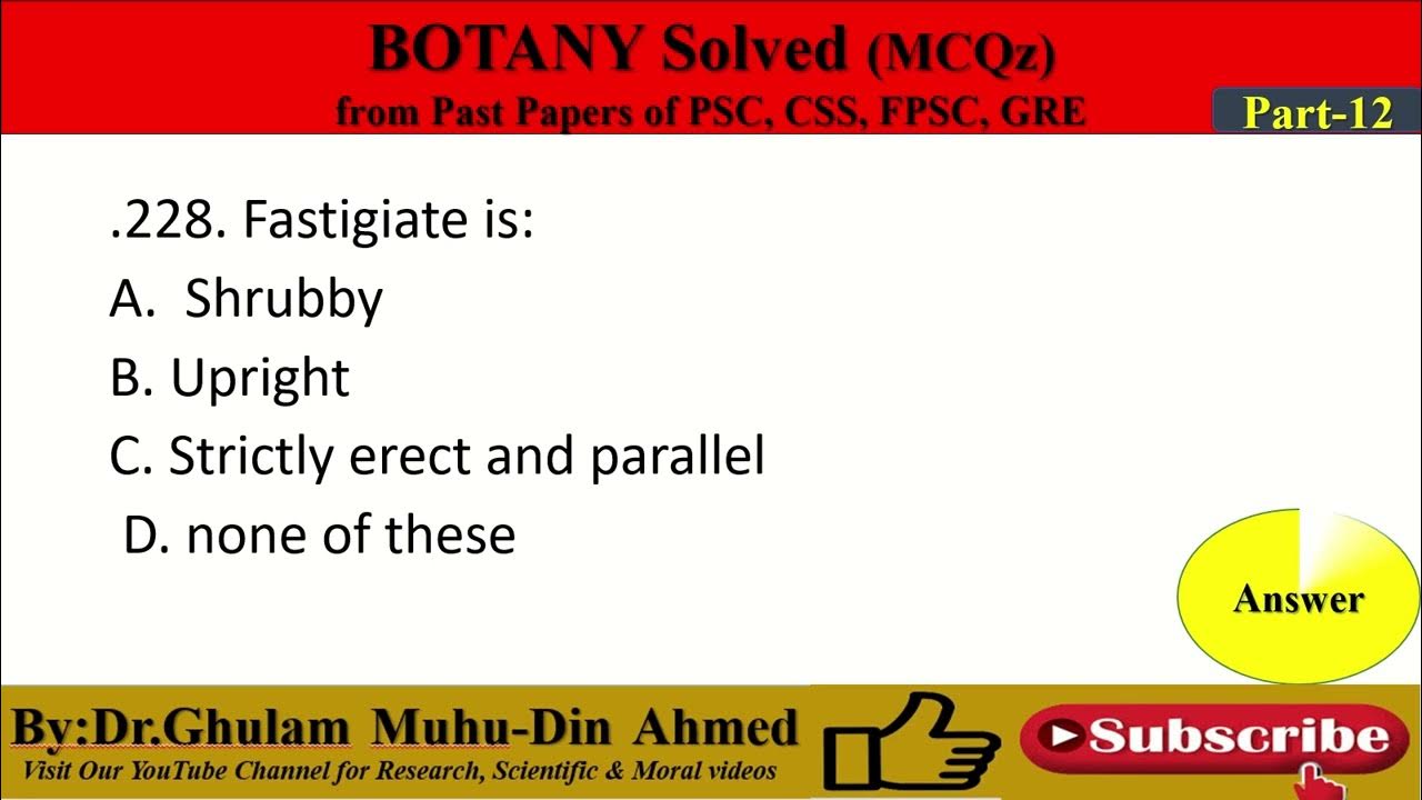 Botany Test Preparation for PPSC Solved MCQz Part 12 YouTube