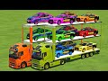 DELIVERING DACIA POLICE, VOLKSWAGEN EMERGENCY &amp; CHEVROLET CARS WITH VOLVO TRUCKS - FS22