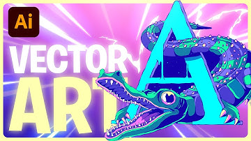Alligator Illustration Process - From Sketch to Vector in Adobe Illustrator - Speed Art