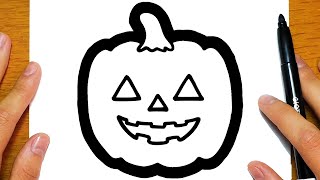 HOW TO DRAW A PUMPKIN FOR HALLOWEEN | Easy drawings