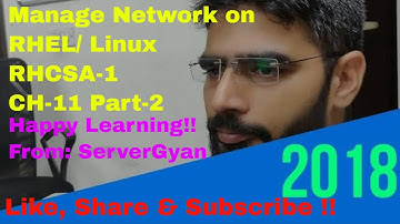 Managing Linux RHEL Networking RHEL 7 SA 1 CH 11 Part 2 From ServerGyan
