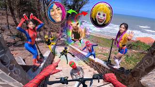 7 SPIDERMAN Vs SMILING WOMAN REAL LIFE ESCAPE 404.0 | Horror Parkour: Escaping in an Abandoned House