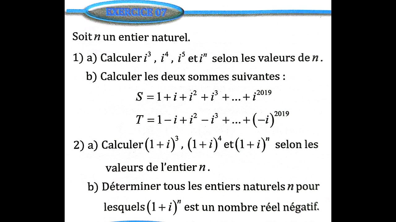 Nombres complexes 2 bac SM Ex 6 et 7 et 8 et 9  page 91 Almoufid