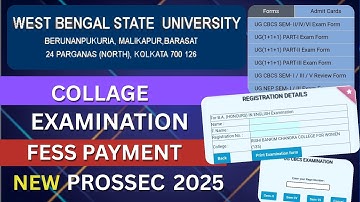 West Bengal State University Exam Form Fillup | W.B.S.U.  Fees Payment & Exam Form Download | #wbsu