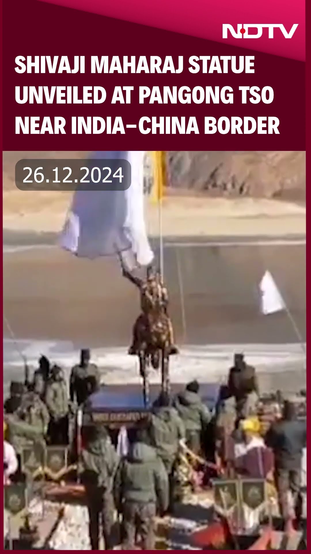 Chhatrapati Shivaji Maharaj Statue Inaugurated On Banks Of Pangong Tso Near India-China Border