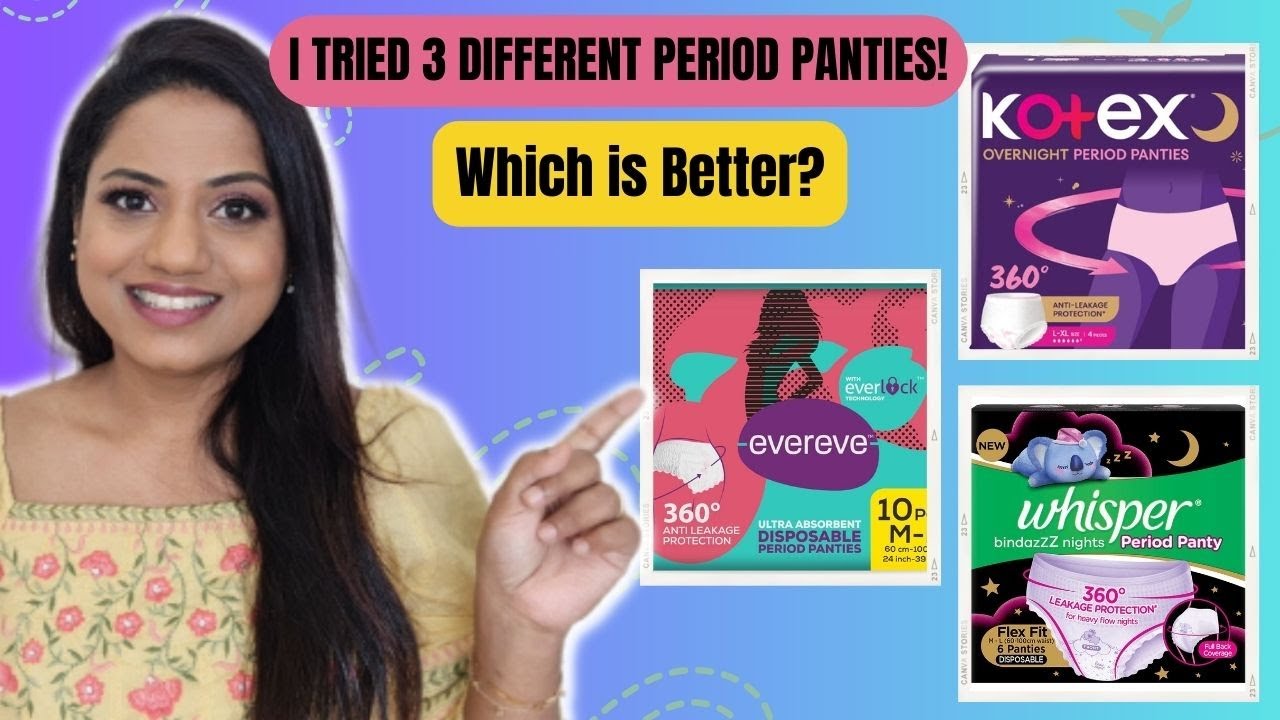 DISPOSABLE PERIOD PANTIES COMPARISON WHISPER / EVEREVE / KOTEX