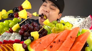 포도, 수박, 메론, 파인애플, 청포도 등 여러가지 과일 먹방~!! 리얼사운드 social eating Mukbang(Eating Show)