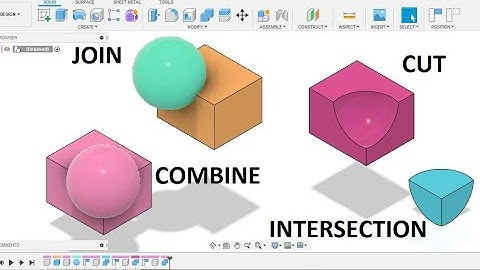 Boolean Operations | JOIN | UNION | SUBSTRATE | CUT | INTERSECT - FUSION 360 beginner