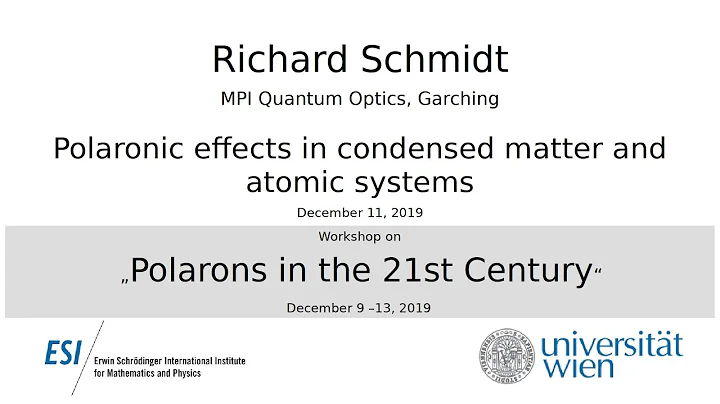 Richard Schmidt - Polaronic effects in condensed m...