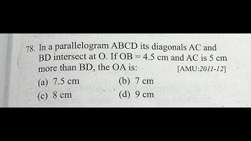In a parallelogram ABCD it
