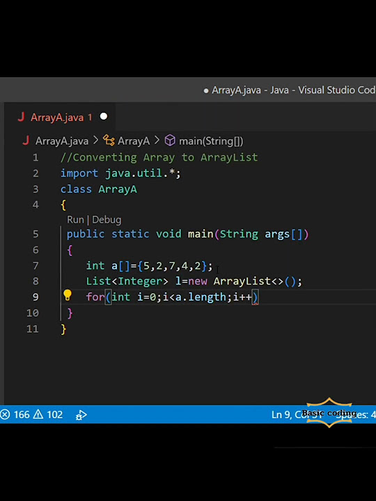 Converting Array to ArrayList using Java |Basic Coding | - YouTube