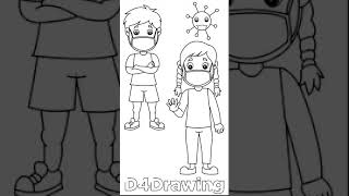 #Shorts Corona Virus Safety Precaution Poster  ( Covid-19 ) Step By Step Drawing | D4Drawing