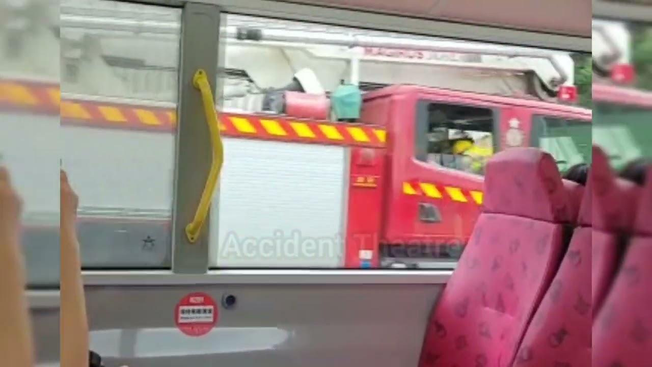 A KMB bus crashed into a private light bus on Tuen Mun Highway.