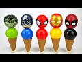 Oddly Satisfying Video l How to Make Rainbow Ice Cream Cones Balls with Stress Balls Cutting ASMR