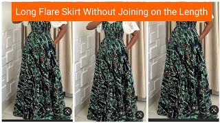 How to Cut and Sew a Long flare Skirt without Joining at the Length