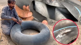 Truck Tire Inner Tube Burst Repair with Amazing Skills || How to Fix an Inner Tube Puncture by The Mechanic 373,645 views 6 months ago 17 minutes