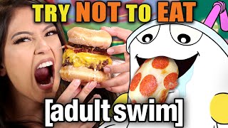 Try Not To Eat - Adult Swim (Pizza Ball, Luther Burger, Mingus Dew) | People Vs. Food