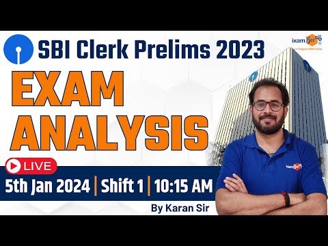 SBI Clerk Prelims Exam Analysis 2023 (5th Jan 2024, Shift 1) || SBI Clerk Exam Analysis 2023