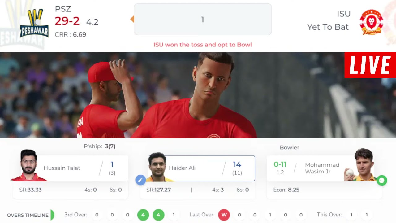Peshawar vs Islamabad PSL Live । PSZ vs ISU। PSL T20 2022 live