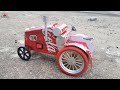 Make an Amazing mini toy old Tractor with soda cans | DIY make toys @H3M. @inventus