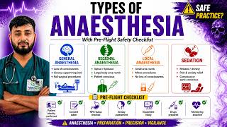🔴 TYPES OF ANAESTHESIA &amp; PRE-FLIGHT CHECKLIST | Complete OT Guide for Students &amp; Professionals