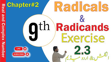 Exercise 2.3|| Radicals and Redicands||#mathematic #realandcomplexnumbers @ZSMath