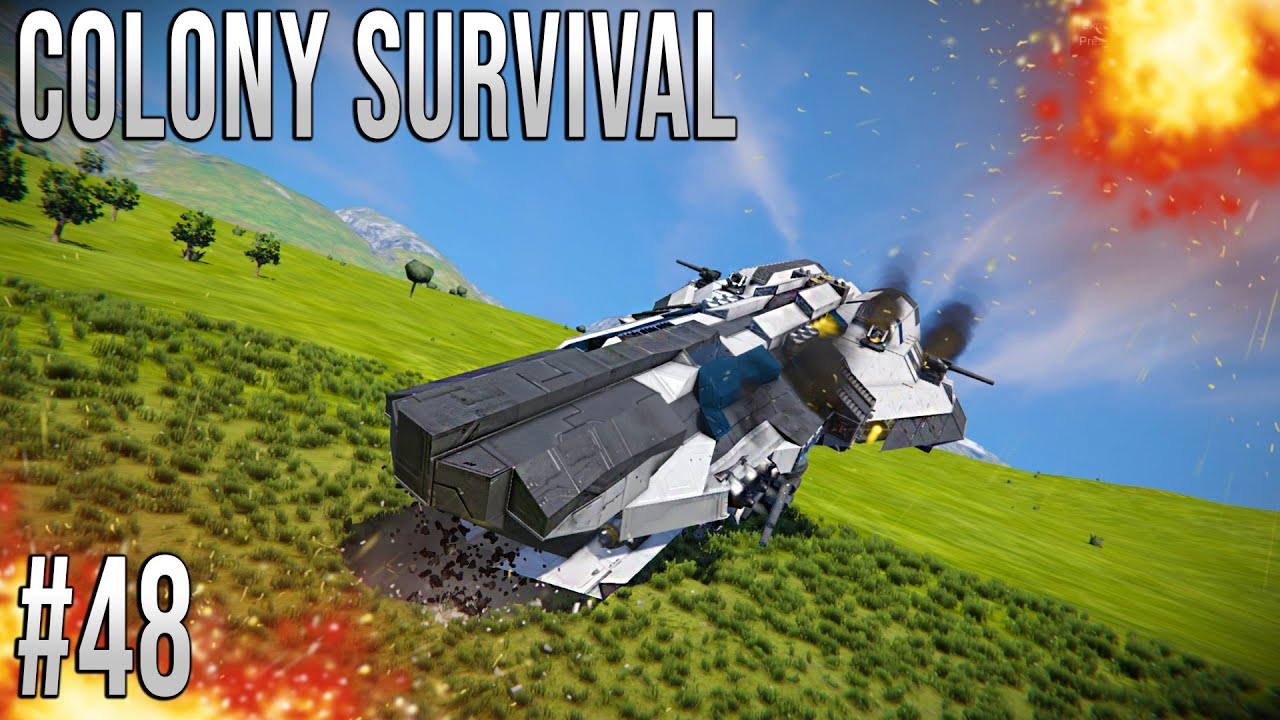 Space Engineers - Colony Survival Ep #48 - CRASH LANDING! - YouTube