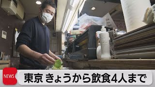 東京きょうから飲食４人まで（2022年1月11日）