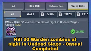 Kill 20 Warden Zombies at night in Undead Siege - Casual | Zombies Mode in COD Mobile | Wisdom Frost screenshot 5