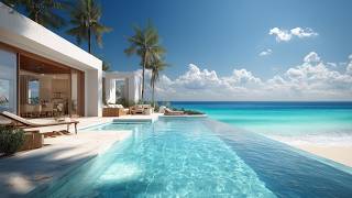 Bright Ocean Morning โ๏ธ Luxury Tropical Poolside Chill Beats ๐ใ4K UHDใ