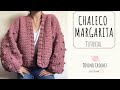 TUTORIAL: Chaleco Margarita - Punto Arroz, punto elastico y punto pop corn